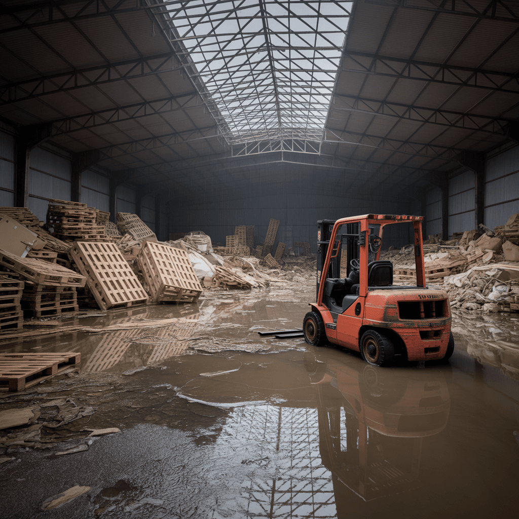 Dégâts d'inondation affectant les opérations logistiques dans le North Texas pendant Winter Storm Uri